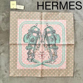 エルメス(Hermes)のエルメス ブリッドドゥガララヴ 45 ★ ハート柄 カレ ミニカレ(バンダナ/スカーフ)