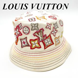 ルイヴィトン(LOUIS VUITTON)のルイヴィトン カラフル シャポー キャンディ バケットハット モノグラム 白(ハット)