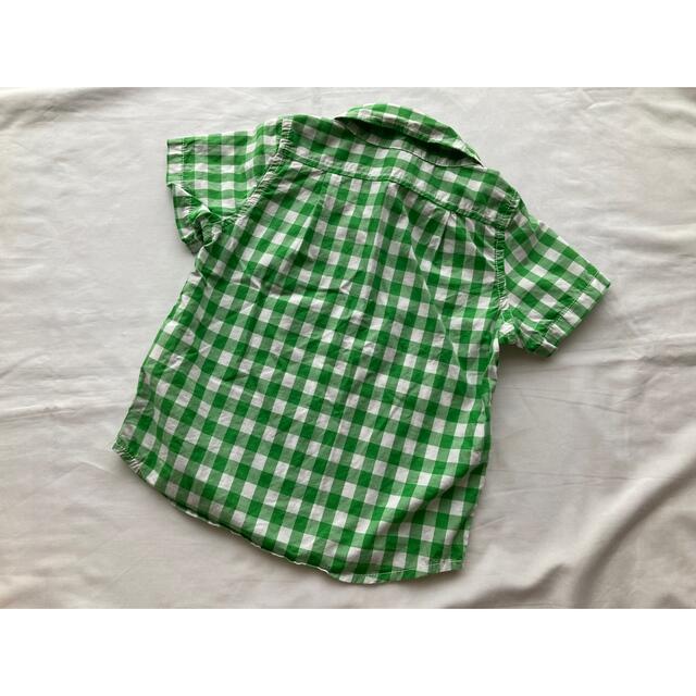 babyGAP(ベビーギャップ)のbaby GAP 半袖シャツ　80サイズ  グリーン　チェック キッズ/ベビー/マタニティのベビー服(~85cm)(シャツ/カットソー)の商品写真