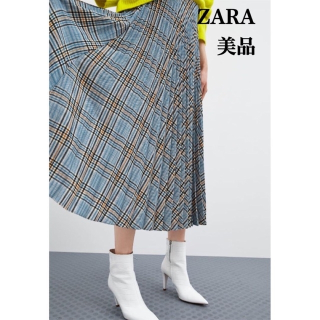 ZARA(ザラ)のZARA チェック柄　プリーツスカート レディースのスカート(ロングスカート)の商品写真