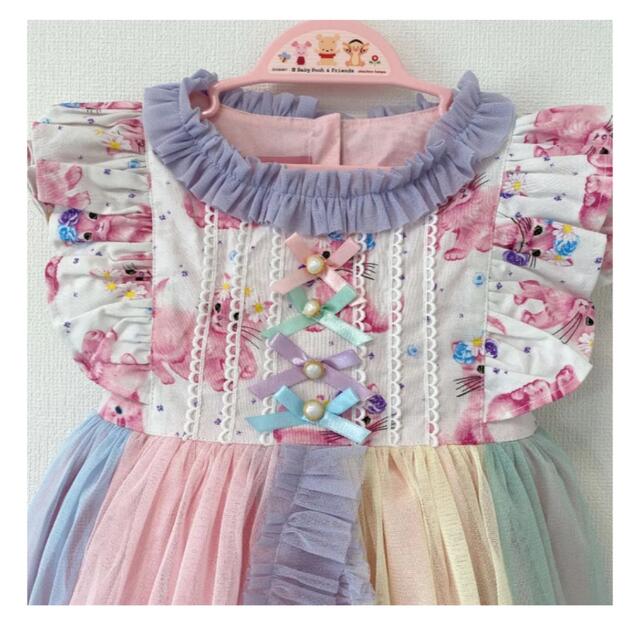 未使用　ハンドメイド　USAコットン　ドリーミードレス キッズ/ベビー/マタニティのキッズ服女の子用(90cm~)(ワンピース)の商品写真