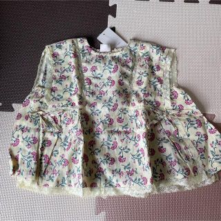 プティマイン(petit main)の新品☆プティマイン　花柄チュニック　ブラウス　size80(シャツ/カットソー)