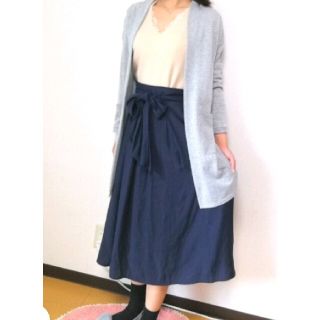 マウジー(moussy)の未使用 マウジー ウエストリボンフレアスカート ネイビー S位 MOUSSY(ロングスカート)