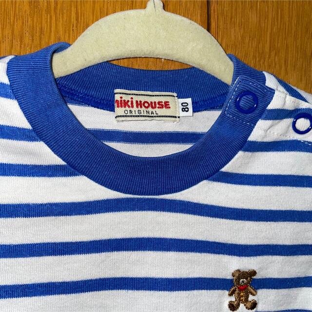 mikihouse(ミキハウス)のmikihouse ボーダー　Tシャツ　80cm キッズ/ベビー/マタニティのベビー服(~85cm)(Ｔシャツ)の商品写真