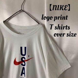 ナイキ(NIKE)の希少 OLD NIKE ナイキ USA プリントTシャツ ビッグサイズ ロゴT(Tシャツ/カットソー(半袖/袖なし))