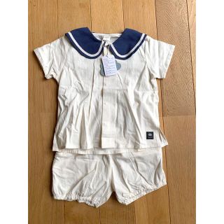 フタフタ(futafuta)の新品未使用　上下セット　futafuta  セーラー服　テータテート　110 (Tシャツ/カットソー)