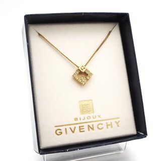 ジバンシィ(GIVENCHY)の《美品》GIVENCHY ネックレス ゴールド Gロゴ ストーン 箱付き(ネックレス)