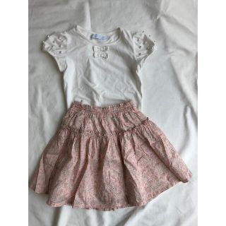 タルティーヌ エ ショコラ(Tartine et Chocolat)の☆タルティーヌ エ ショコラ☆リバティー柄スカート&パフスリーブTシャツ　120(スカート)