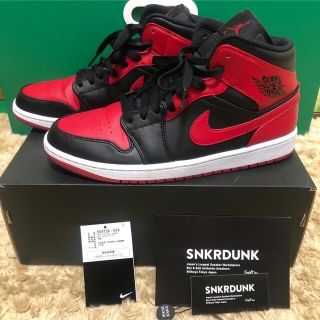 ナイキ(NIKE)のAir Jordan 1 MID Black Gym Red-White(スニーカー)