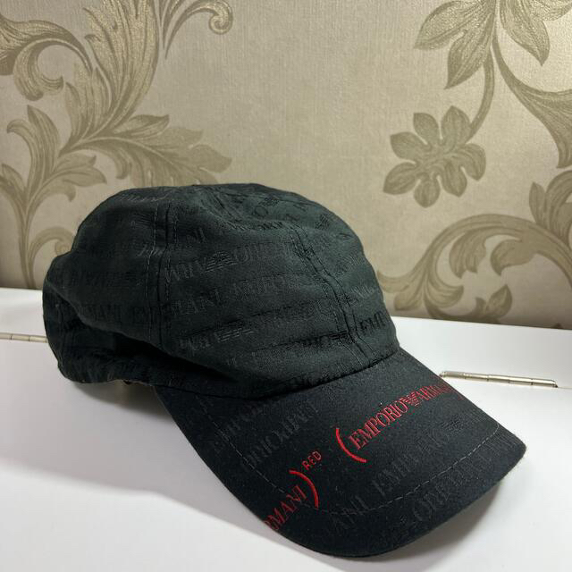 Emporio Armani - エンポリオアルマーニ キャップ 帽子 黒 赤 文字
