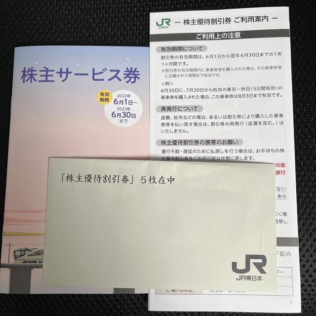 JR東日本　株主優待割引券　5枚【未開封】