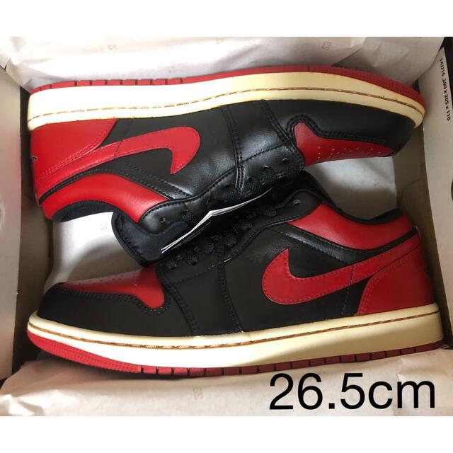 NIKE AIR JORDAN1 LOW BRED TOE カスタム 26.5