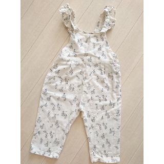 ザラキッズ(ZARA KIDS)の専用zarababygirl ザラベビーガール花柄サロペットリネン麻フリル女の子(ロンパース)