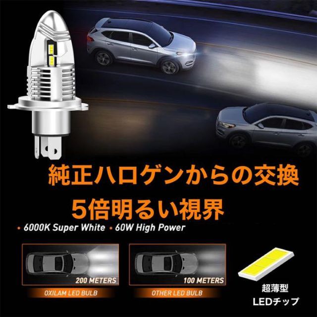 超高輝度】 高性能 高耐久 H4 LED ヘッドライト aの通販 by ペンギン【消毒発送】|ラクマ