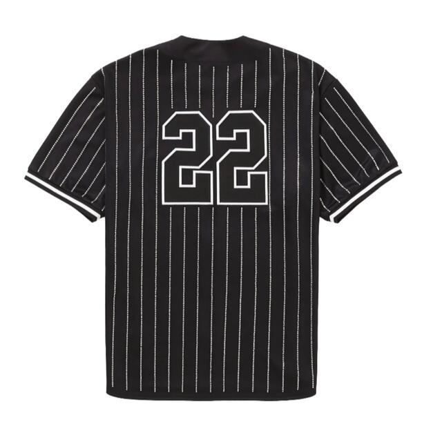 Supreme Stripe Baseball Jersey Black L 1