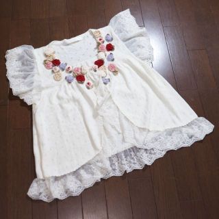 ピンクハウス(PINK HOUSE)のピンクハウス♡新品・未使用♡ローズパーティー　フリルデザインのカーディガン(カーディガン)