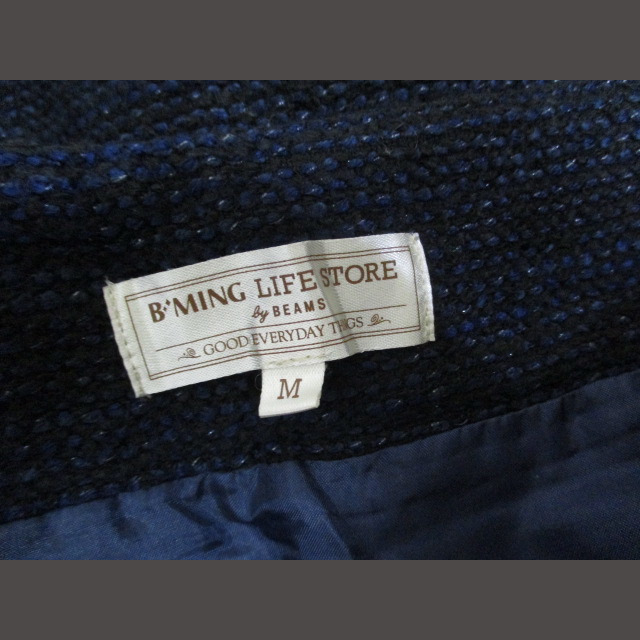 B:MING LIFE STORE by BEAMS(ビーミング ライフストア バイ ビームス)のビーミングバイビームス BEAMS ツイード スカート M 紺 サイドファスナー レディースのスカート(ひざ丈スカート)の商品写真