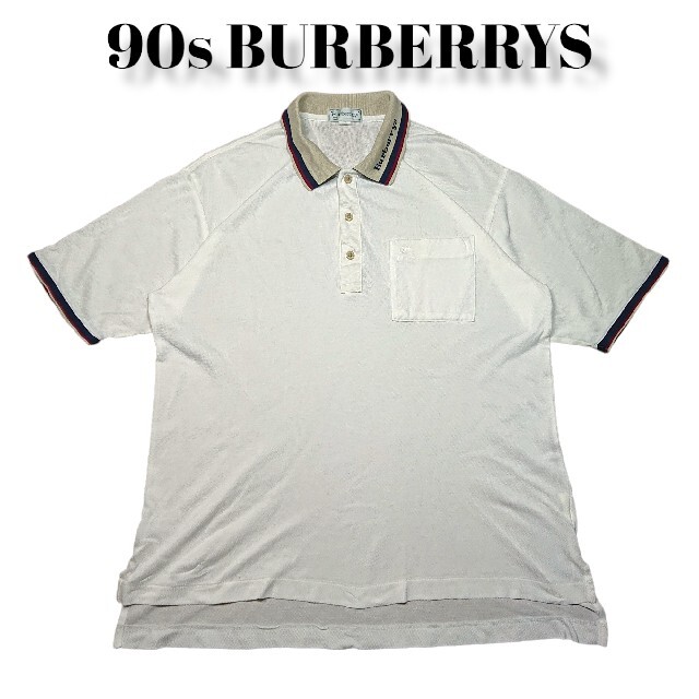 90s BURBERRYS 鹿の子 ポロシャツ 襟元ロゴ 古着 バーバリーズ 90s BURBERRYS 鹿の子 ポロシャツ 襟元ロゴ 古着 バーバリーズ
