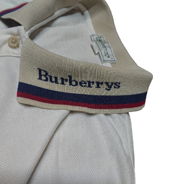 BURBERRY(バーバリー)の90s BURBERRYS  鹿の子 ポロシャツ 襟元ロゴ 古着 バーバリーズ メンズのトップス(ポロシャツ)の商品写真