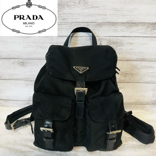 【美品】PRADA プラダ ナイロン リュック バックパック 三角プレート