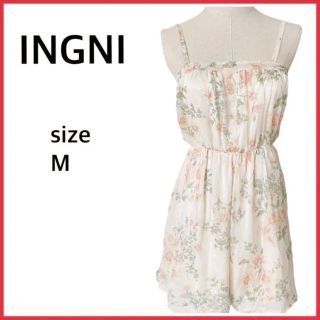 イング(INGNI)のINGNI イング  ボタニカルフラワー柄 チュール  可愛いミニワンピース(ひざ丈ワンピース)