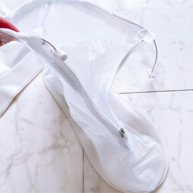 レインブーツ 靴カバー S 透明白 防水 防汚 洗車 雨対策 梅雨 男女兼用 レディースの靴/シューズ(レインブーツ/長靴)の商品写真