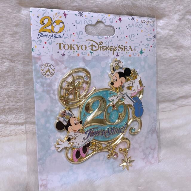 Disney(ディズニー)の東京ディズニーシー 20周年　ピンバッジ タイムトゥシャイン　ミッキー　ミニー エンタメ/ホビーのアニメグッズ(バッジ/ピンバッジ)の商品写真