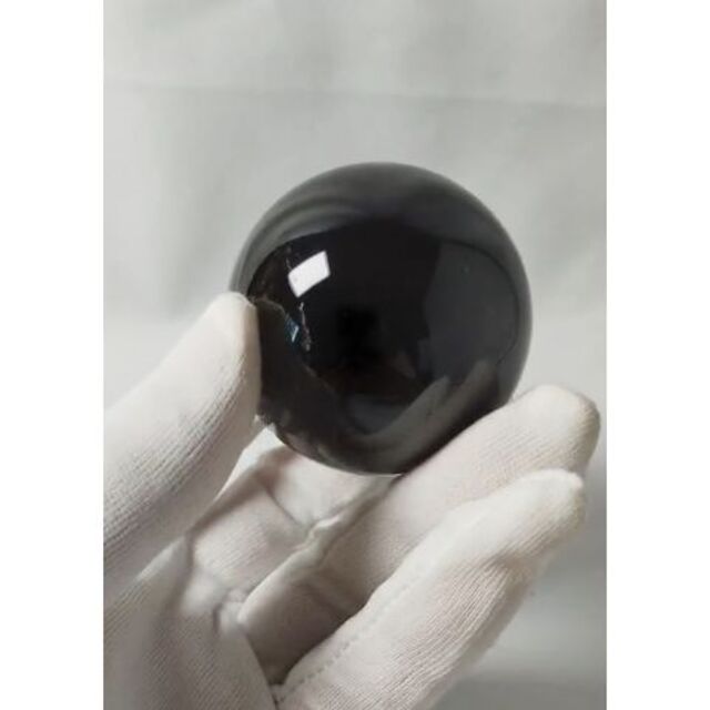 モリオン丸玉 黒水晶 チベット産 魔除け 天然石 鉱物 53mm