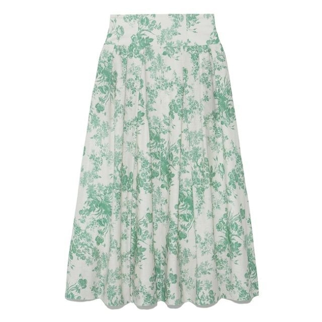 Lily Brown(リリーブラウン)のフラワージュイパターンロングスカート　グリーン　０ レディースのスカート(ロングスカート)の商品写真
