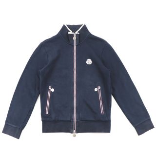 モンクレール(MONCLER)のモンクレール ジップアップ スウェットジャケット レディース ネイビー XS トリコロールライン Maglia MONCLER(ブルゾン)