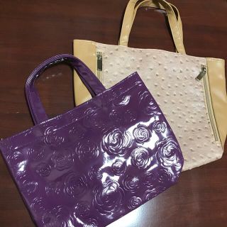 オーストリッチ風エコバッグ＆ローズ柄eco bag(エコバッグ)