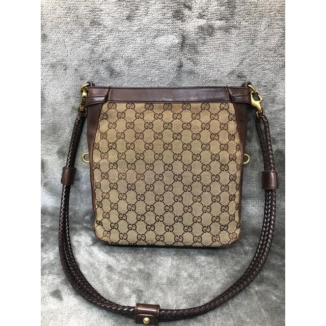 GUCCI グッチ GGキャンバス/レザー ショルダーバッグ 保存袋付き