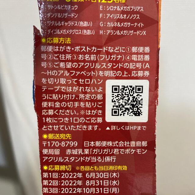 ガリガリ君応募券 ポケモンキャンペーン アクリルスタンド マスターズ