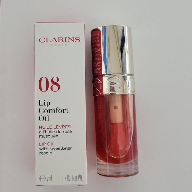 CLARINS(クラランス)の【新品未使用】CLARINS リップコンフォートオイル 08 ストロベリー コスメ/美容のベースメイク/化粧品(リップグロス)の商品写真