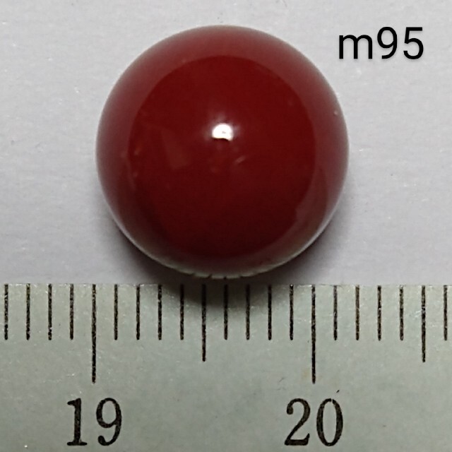 m95 血赤 煌珊瑚 片穴 球 11.0 mm 9 .40 ct 1.88 g | www