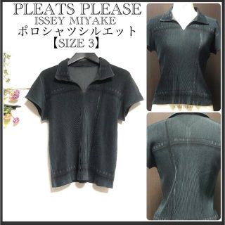 プリーツプリーズイッセイミヤケ(PLEATS PLEASE ISSEY MIYAKE)のプリーツプリーズ/イッセイミヤケ/ポロシャツシルエット/柄カットソー(カットソー(半袖/袖なし))