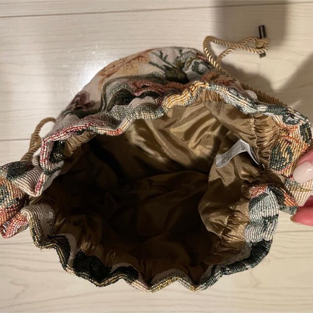 merlot(メルロー)のゴブラン織り巾着バック レディースのバッグ(ハンドバッグ)の商品写真