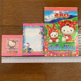 ハローキティ(ハローキティ)のHELLO KITTY メモ帳3冊セットです(ノート/メモ帳/ふせん)