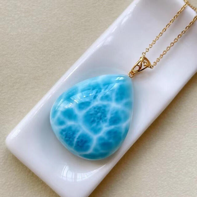 高品質 ペンダントトップ ⭐︎【天然】ラリマー 15.5g k18 ネックレス