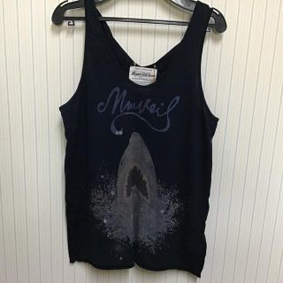 ミュベールワーク(MUVEIL WORK)のMUVEIL ミュベール 美品 シルク混 タンクトップ キャミ 38 ネイビー(タンクトップ)