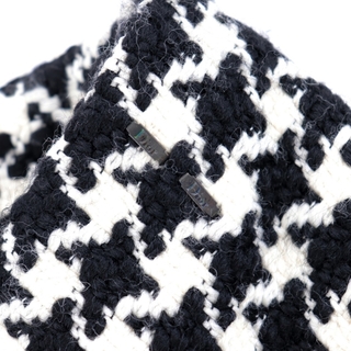 美品 クリスチャンディオール 千鳥格子 ラップスカート レディース 白×黒 42