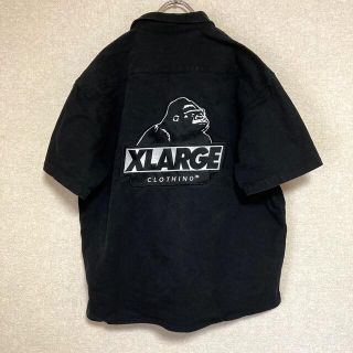 エクストララージ(XLARGE)のエクストララージ シャツ ワークシャツ 半袖 褪せ黒 刺繍 古着 メンズ L(シャツ)