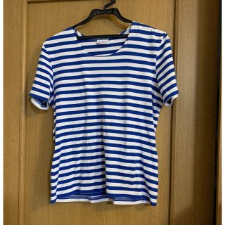 マリメッコ(marimekko)のマリメッコ　ブルーボーダー　M(Tシャツ(半袖/袖なし))