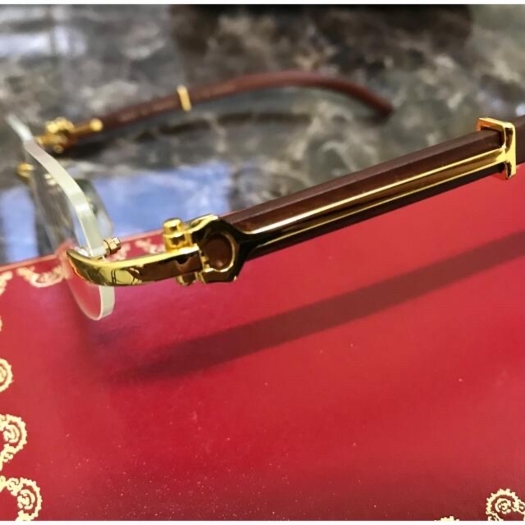 Cartier(カルティエ)の超希少！！ Cartier カルティエ ヴィンテージ ウッド メガネ サングラス メンズのファッション小物(サングラス/メガネ)の商品写真