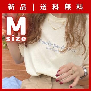 カジュアル シンプル 英字 ロゴ Tシャツ お洒落 可愛い M(Tシャツ(半袖/袖なし))