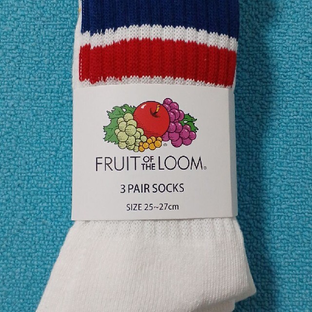 STANDARD CALIFORNIA(スタンダードカリフォルニア)のFRUIT  OF  THE  LOOM  3P  LINE  SOCKS メンズのレッグウェア(ソックス)の商品写真