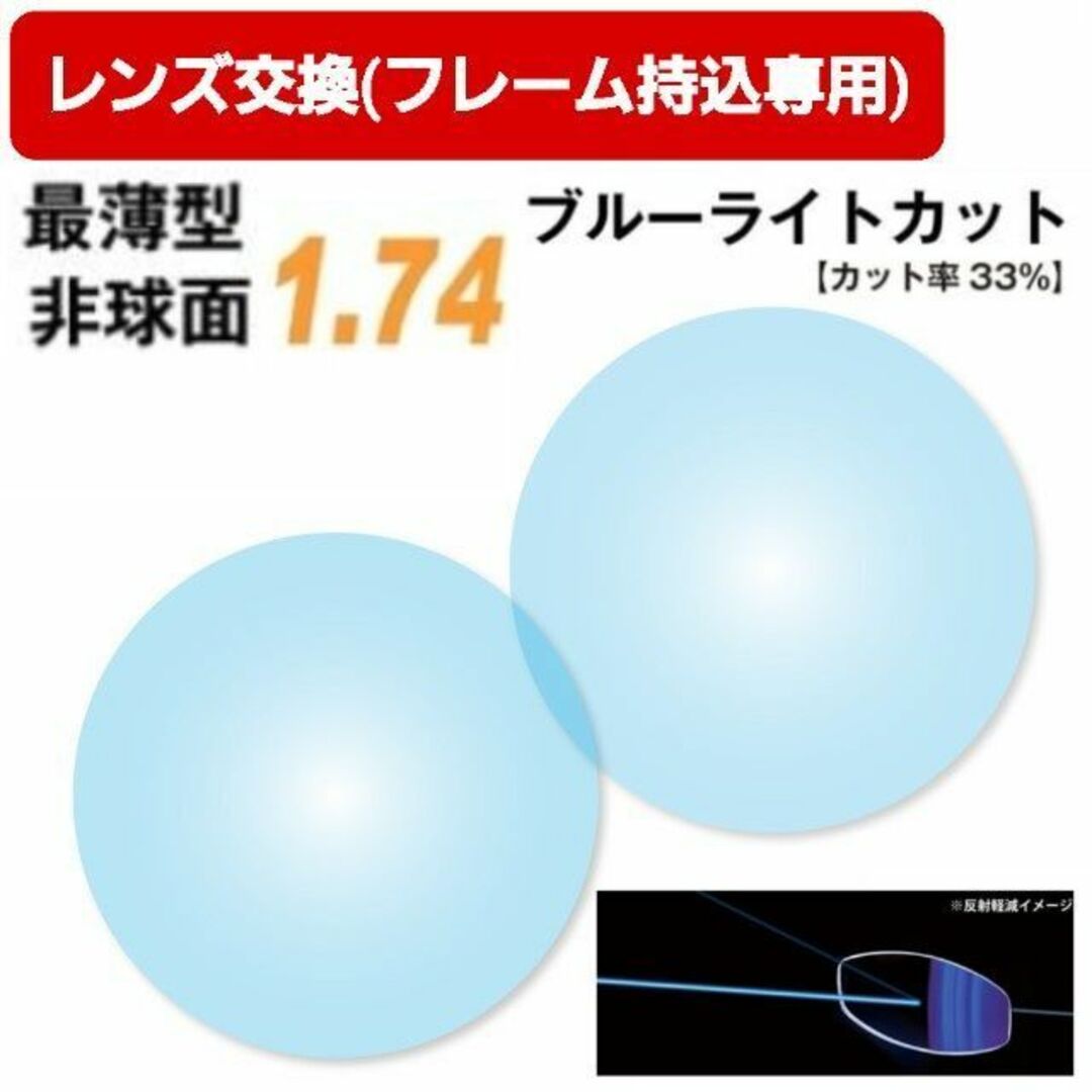 No.012【レンズ交換】単焦点1.74非球面ブルーライトカット【百均でもOK】174レンズの設計