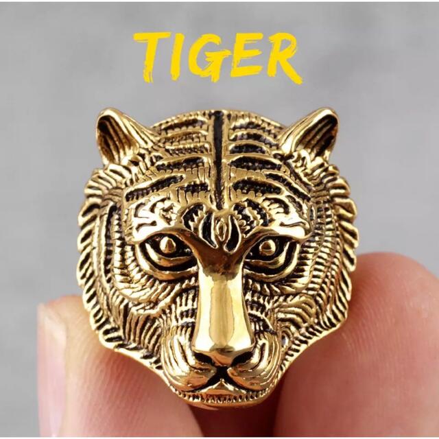 指輪 メンズ リング 25号 サージカルステンレス ゴールド  虎 タイガー メンズのアクセサリー(リング(指輪))の商品写真