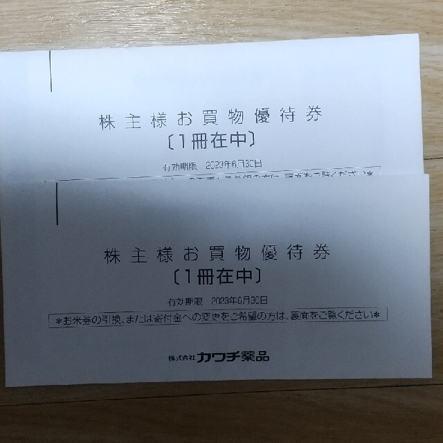 未開封 カワチ薬品 株主優待 １万円分