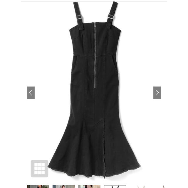 GRL(グレイル)のGRLフリンジマーメイドジャンパースカート　ブラック新品タグ付き レディースのスカート(ロングスカート)の商品写真